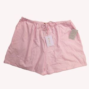 WAYF Women's Lounge Pajama Shorts Pull On Pockets Striped Pink White XL